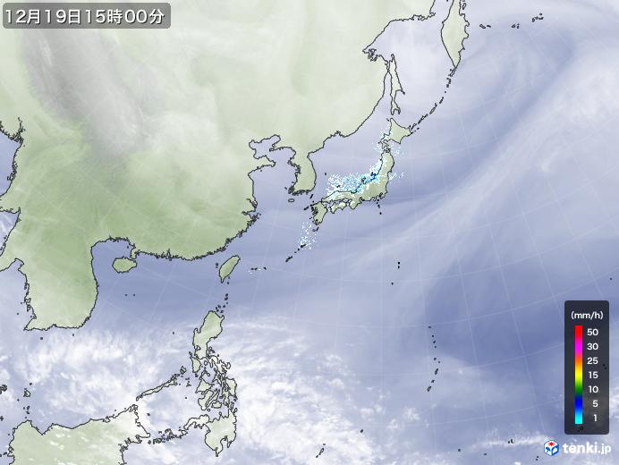 実況天気図(2022年12月19日)