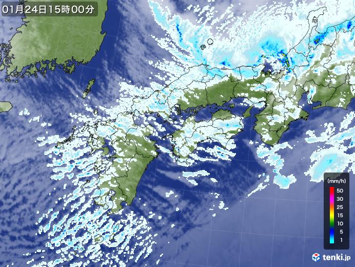 実況天気図(2023年01月24日)