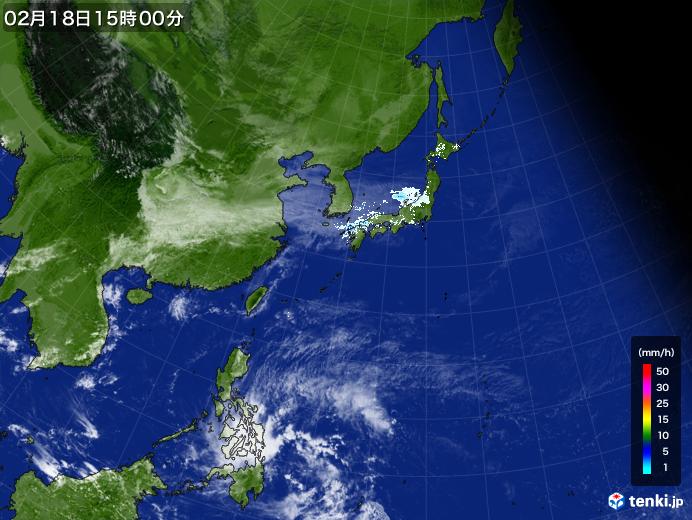 実況天気図(2023年02月18日)