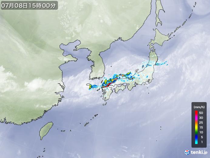 実況天気図(2023年07月08日)