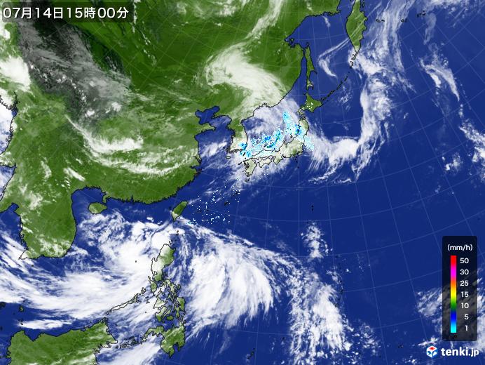実況天気図(2023年07月14日)