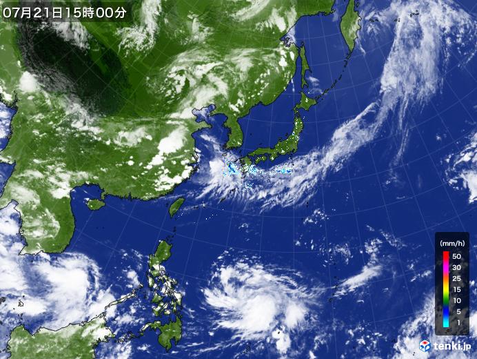 実況天気図(2023年07月21日)