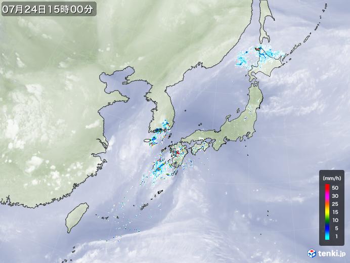 実況天気図(2023年07月24日)