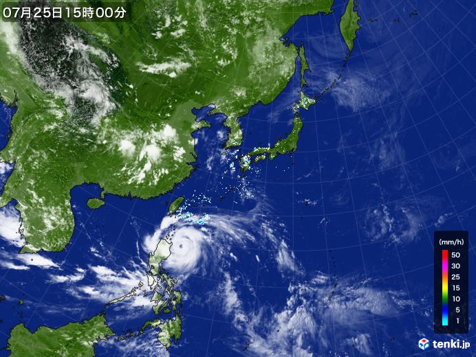 実況天気図(2023年07月25日)