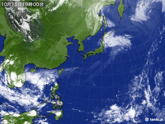 過去の気象衛星(日本広域)(2023年10月15日) - 日本気象協会 tenki.jp