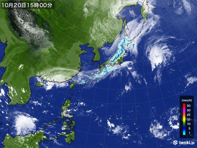 実況天気図(2023年10月20日)