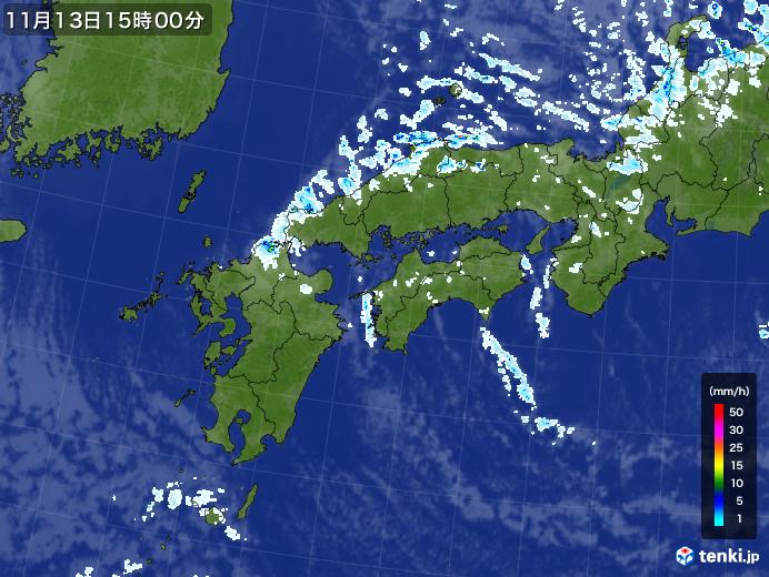 実況天気図(2023年11月13日)