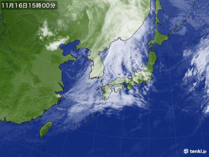 実況天気図(2023年11月16日)