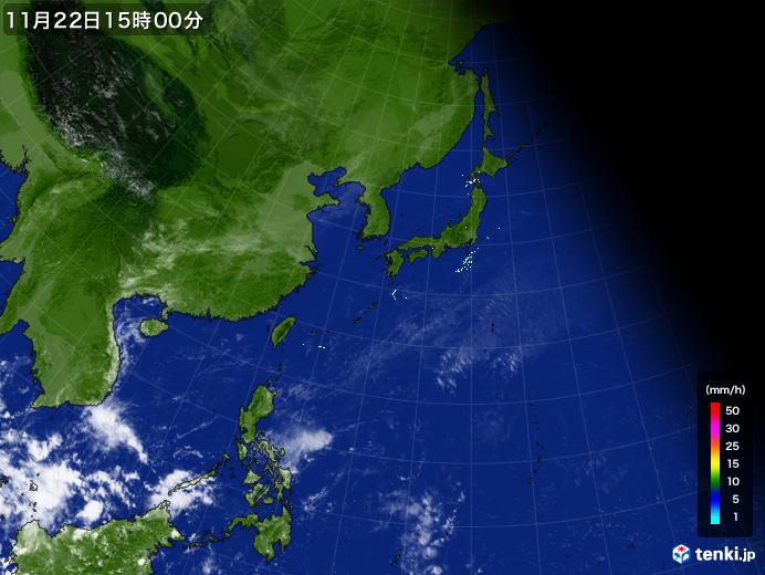 実況天気図(2023年11月22日)