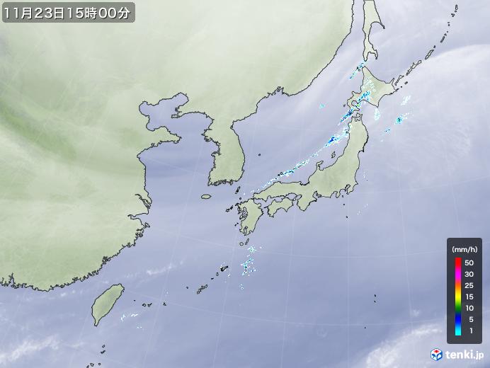実況天気図(2023年11月23日)
