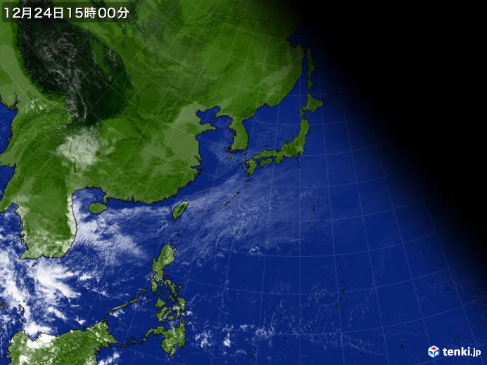 実況天気図(2023年12月24日)