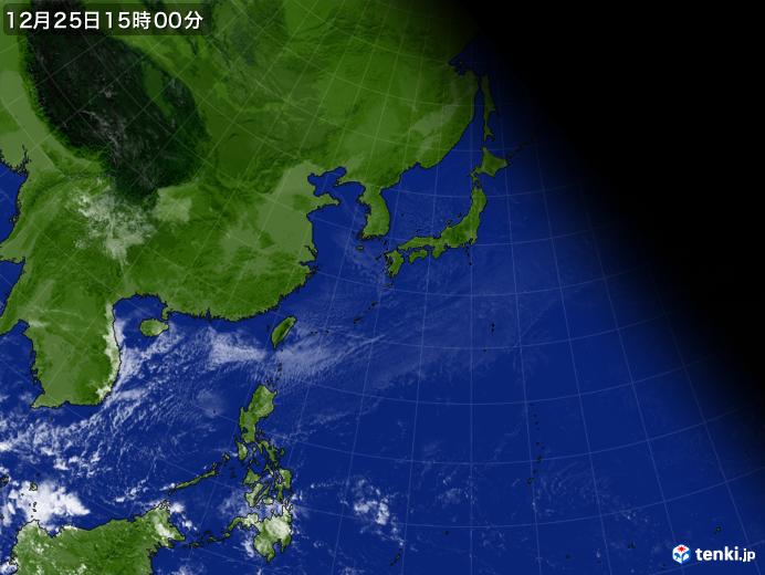 実況天気図(2023年12月25日)