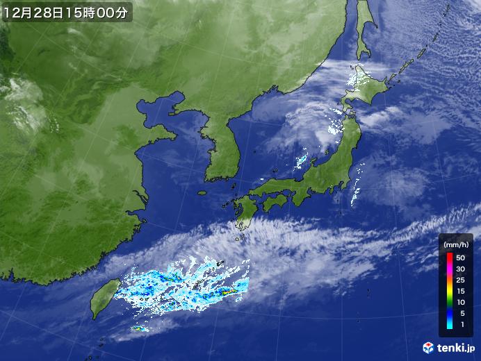 実況天気図(2023年12月28日)