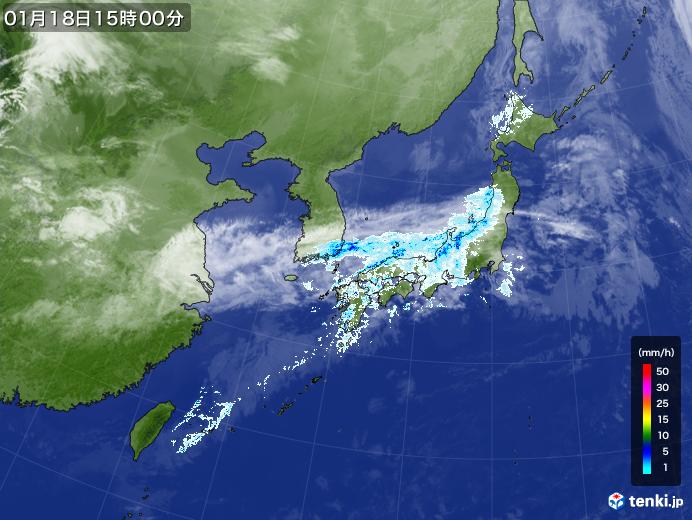 実況天気図(2024年01月18日)