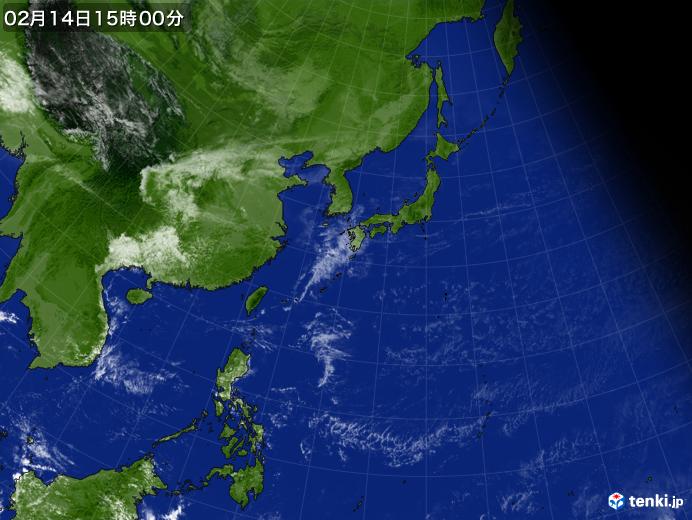 実況天気図(2024年02月14日)