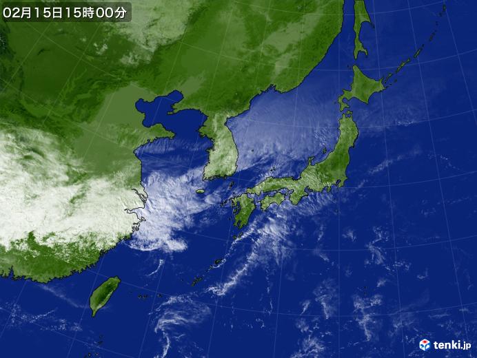 実況天気図(2024年02月15日)