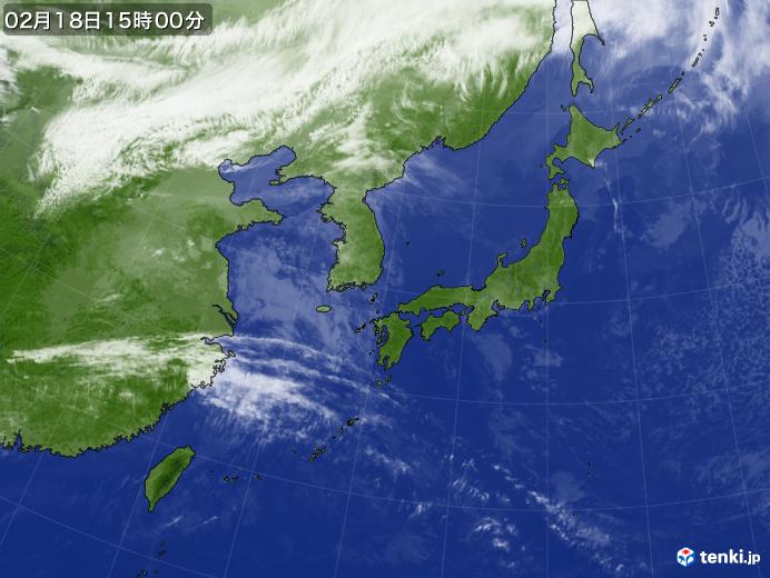 実況天気図(2024年02月18日)