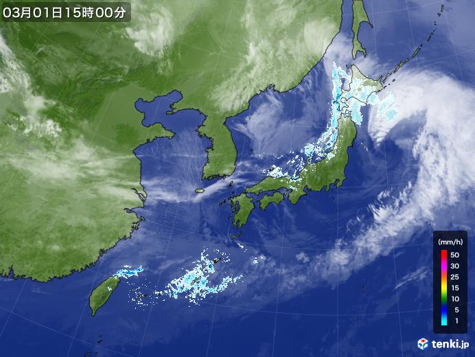 実況天気図(2024年03月01日)