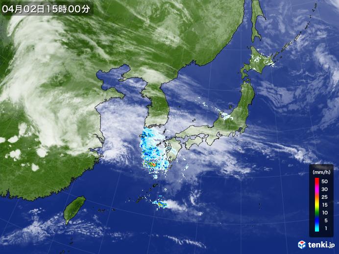 実況天気図(2024年04月02日)