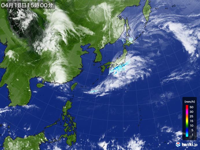 実況天気図(2024年04月18日)