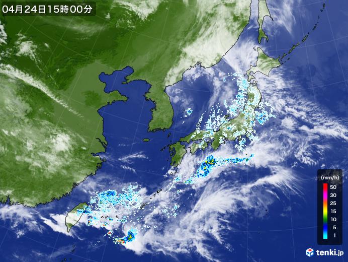 実況天気図(2024年04月24日)