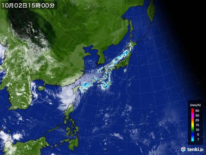 実況天気図(2024年10月02日)