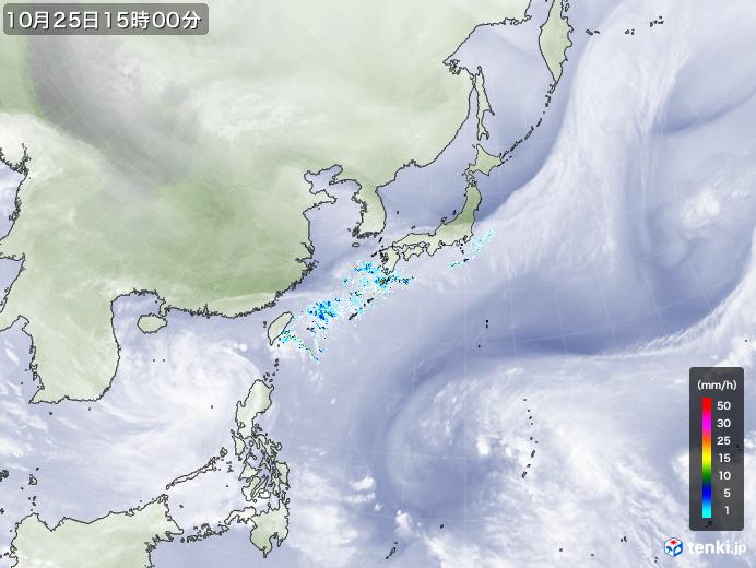 実況天気図(2024年10月25日)