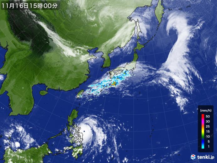 実況天気図(2024年11月16日)