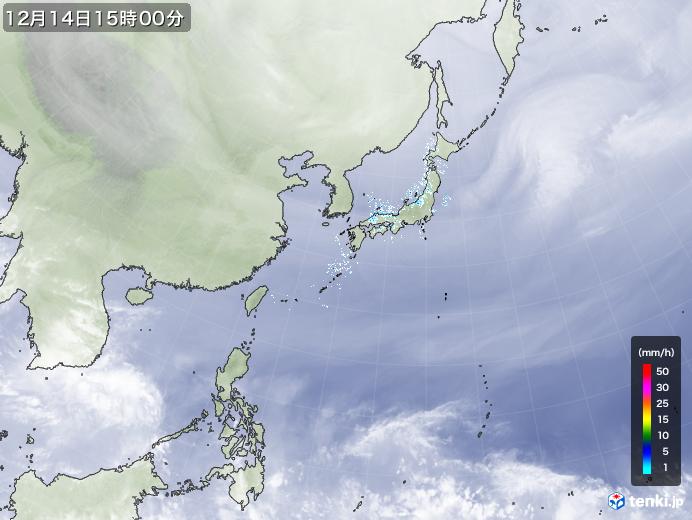 実況天気図(2024年12月14日)