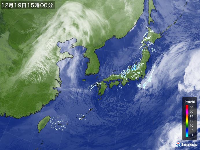 実況天気図(2024年12月19日)