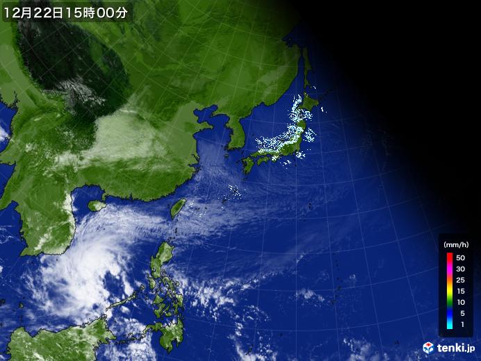 実況天気図(2024年12月22日)