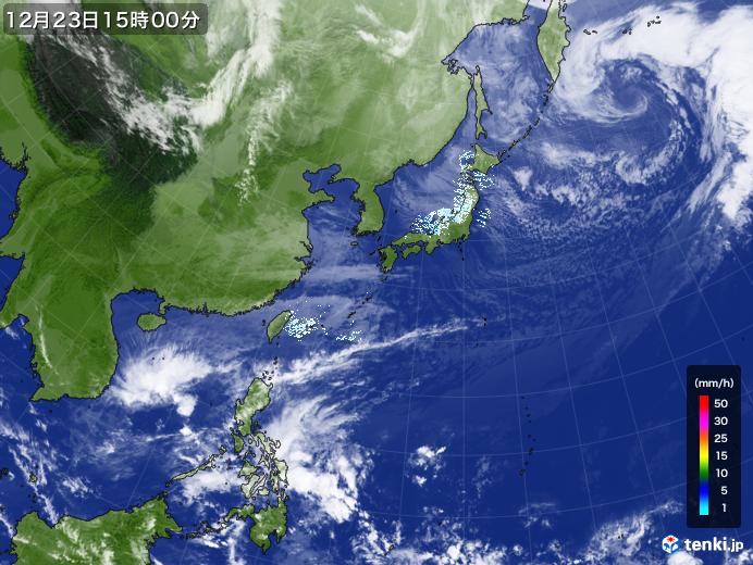 実況天気図(2024年12月23日)