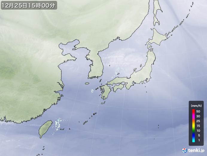 実況天気図(2024年12月25日)