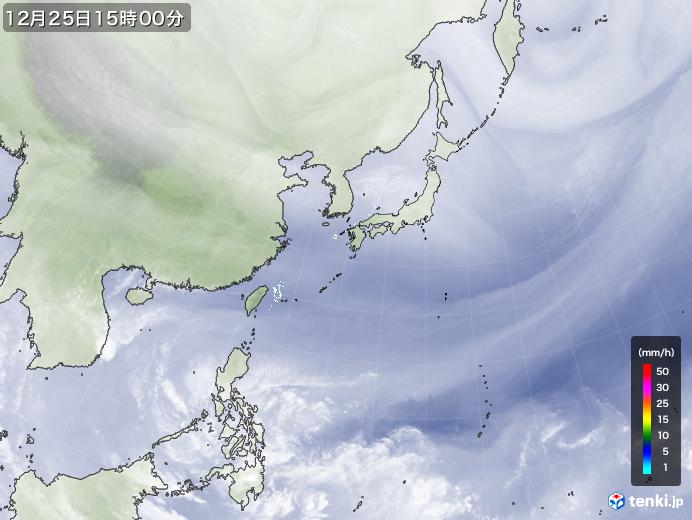 実況天気図(2024年12月25日)