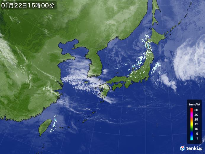 実況天気図(2025年01月22日)