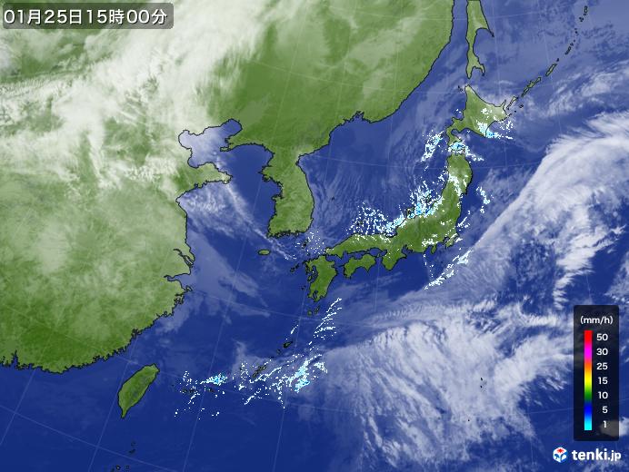 実況天気図(2025年01月25日)