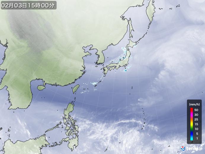 実況天気図(2025年02月03日)