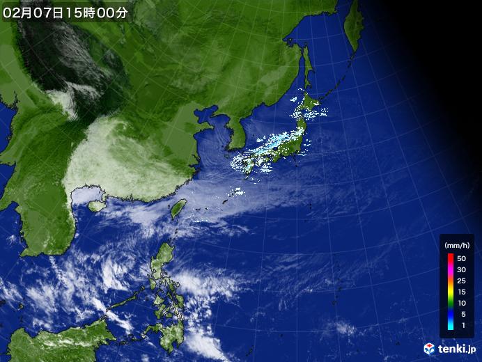 実況天気図(2025年02月07日)