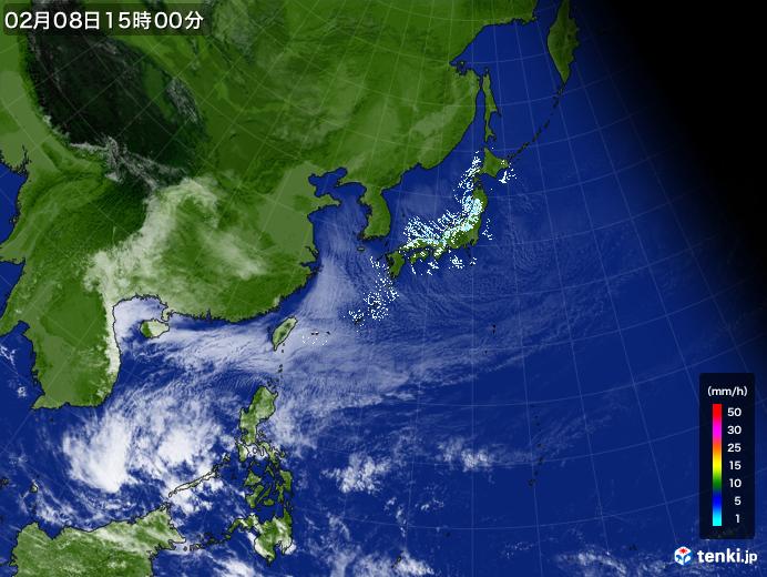 実況天気図(2025年02月08日)