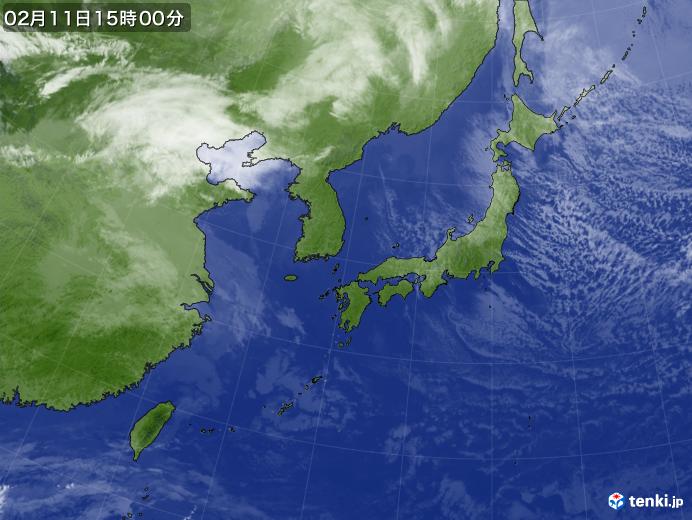 実況天気図(2025年02月11日)