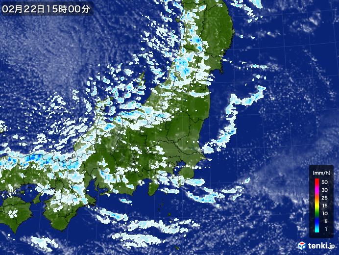 実況天気図(2025年02月22日)