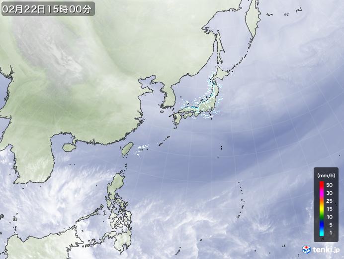 実況天気図(2025年02月22日)