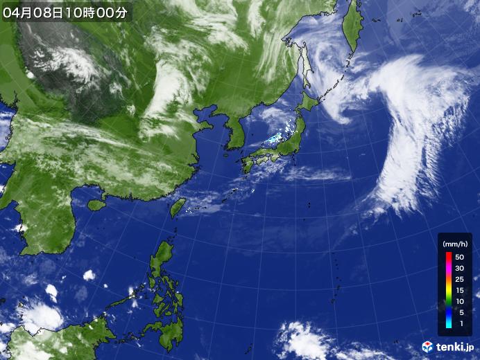 過去の気象衛星(日本広域)(2025年04月08日) - 日本気象協会 tenki.jp