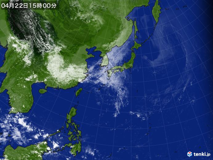 実況天気図(2025年04月22日)