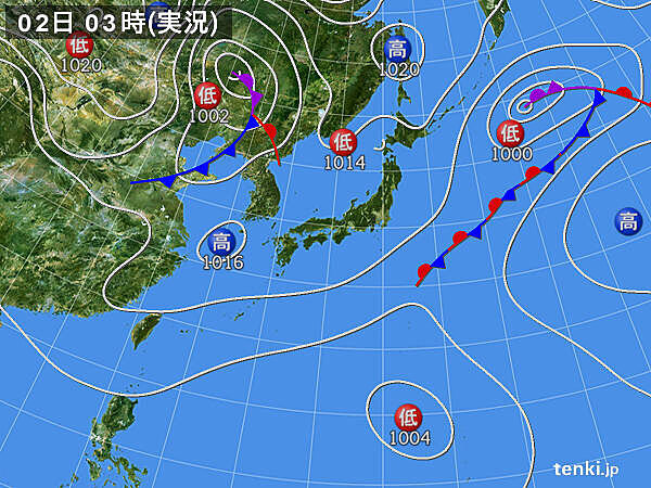 2日　多くの所で晴れて日中は汗ばむほど　北海道はスッキリせず急な雨も
