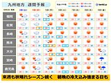 九州　朝昼の気温差15度以上　来週にかけて秋晴れシーズン続く