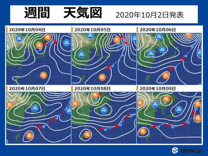週間天気 北海道は月曜頃に雨風強まる 来週は季節が一歩進む 気象予報士 望月 圭子 年10月03日 日本気象協会 Tenki Jp
