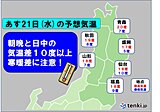 東北　あす(水)も秋晴れ続く　一日の気温差は10度以上