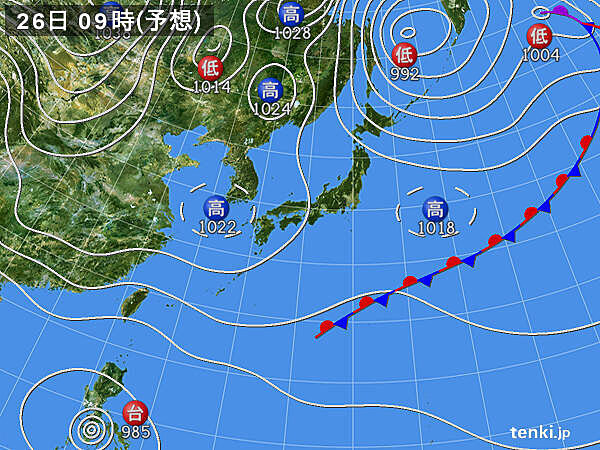 北日本の強風は弱まる