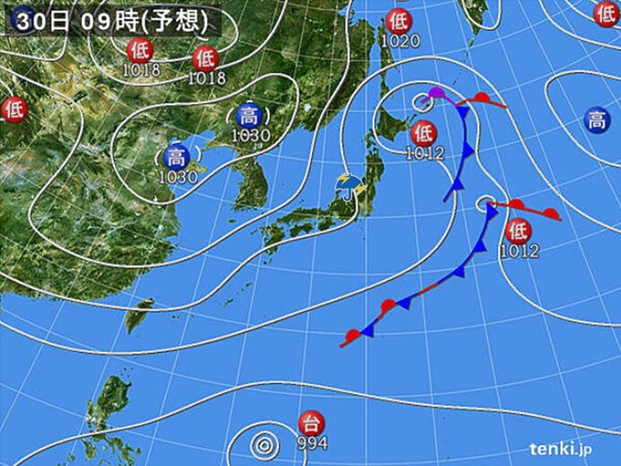 あす30日(金)は大気の状態が不安定